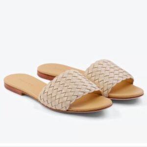 NISOLO ISLA SLIDES WOVEN BEIGE SZ 6.5